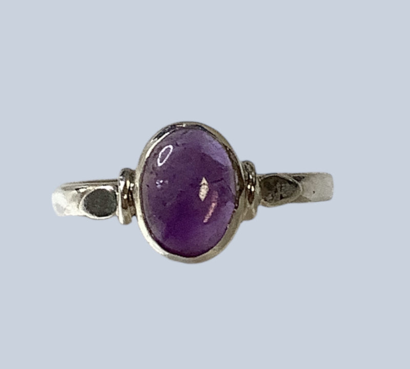 Amethyst Sterling Silver Rings (Sizes 6)