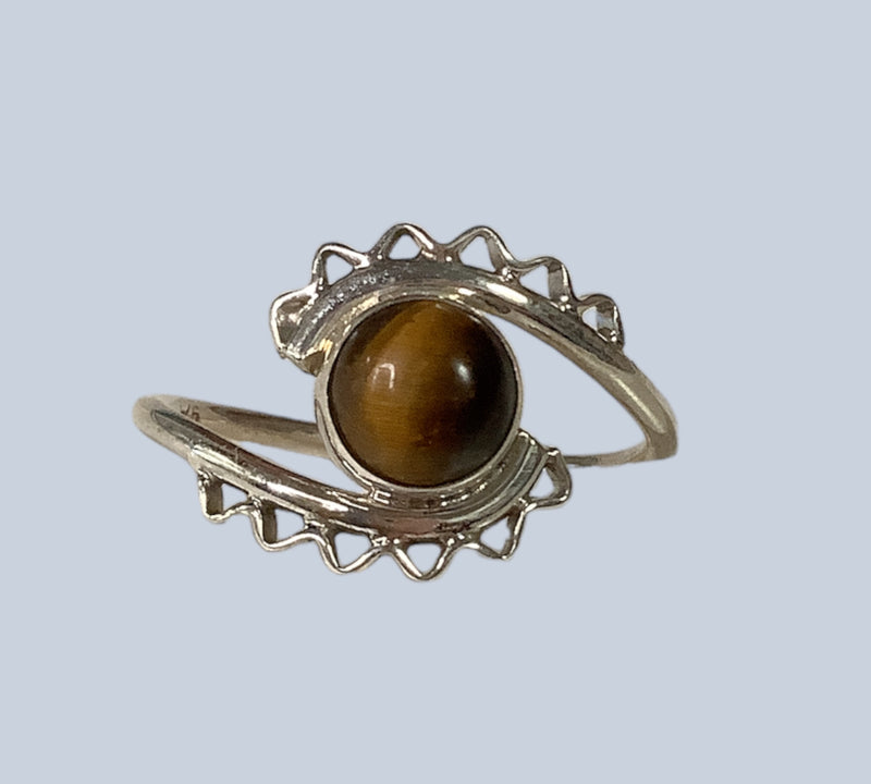 Tiger Eye Sterling Silver Rings (sizes 6 - 10)