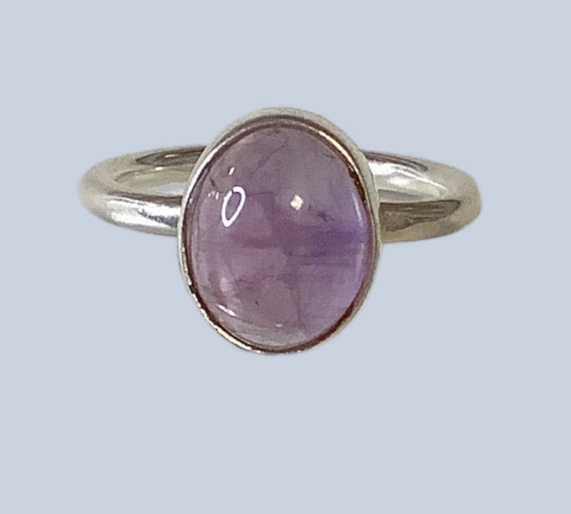 Amethyst Sterling Silver Rings (Size 7)