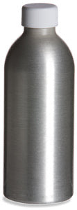 Aluminum Bottle with White Cap, 4 ounce