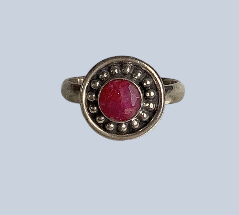 Ruby Sterling Silver Rings Sizes(4-10)