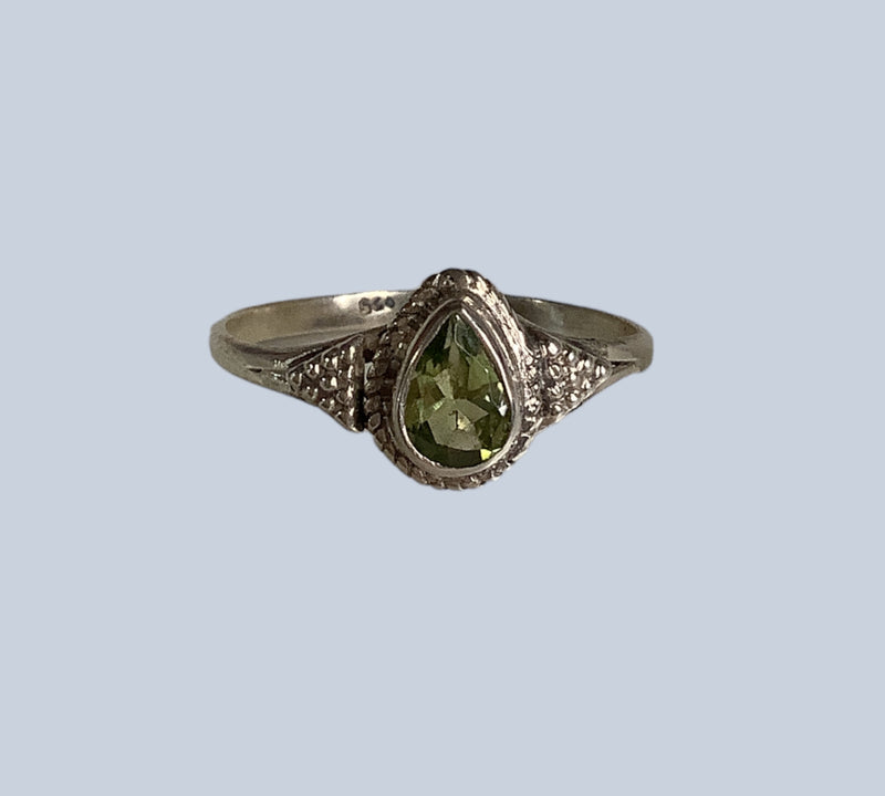 Peridot Sterling Silver Ring (Sizes 4-8)