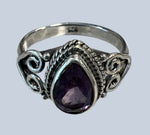 Amethyst Sterling Silver Rings (Sizes 4 & 5)