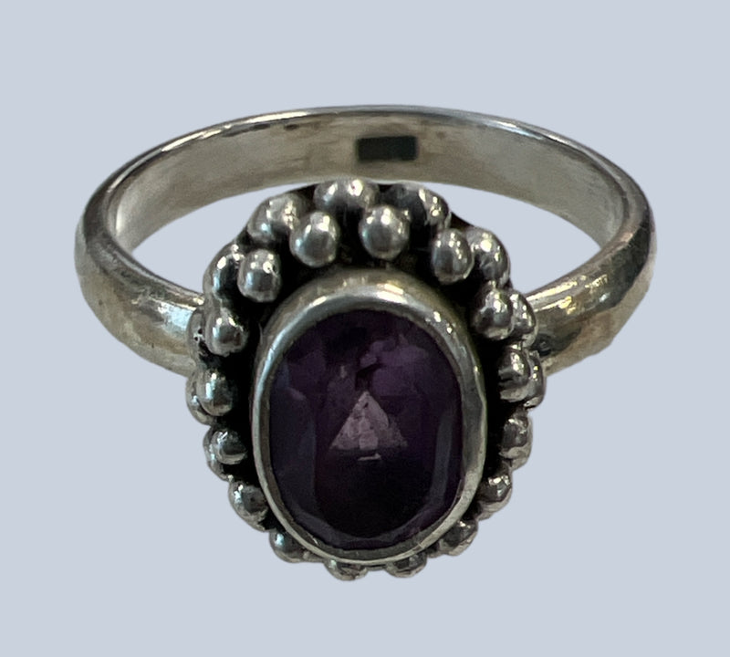 Amethyst Sterling Silver Rings (Sizes 4 & 5)