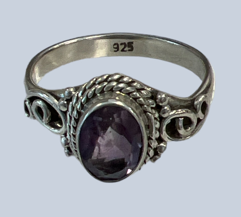 Amethyst Sterling Silver Rings (Sizes 4 & 5)