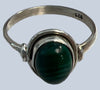 Malachite Sterling Silver Rings (Sizes 4-7)