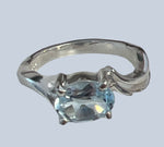 Blue Topaz Sterling Silver Rings (Sizes 4-7)