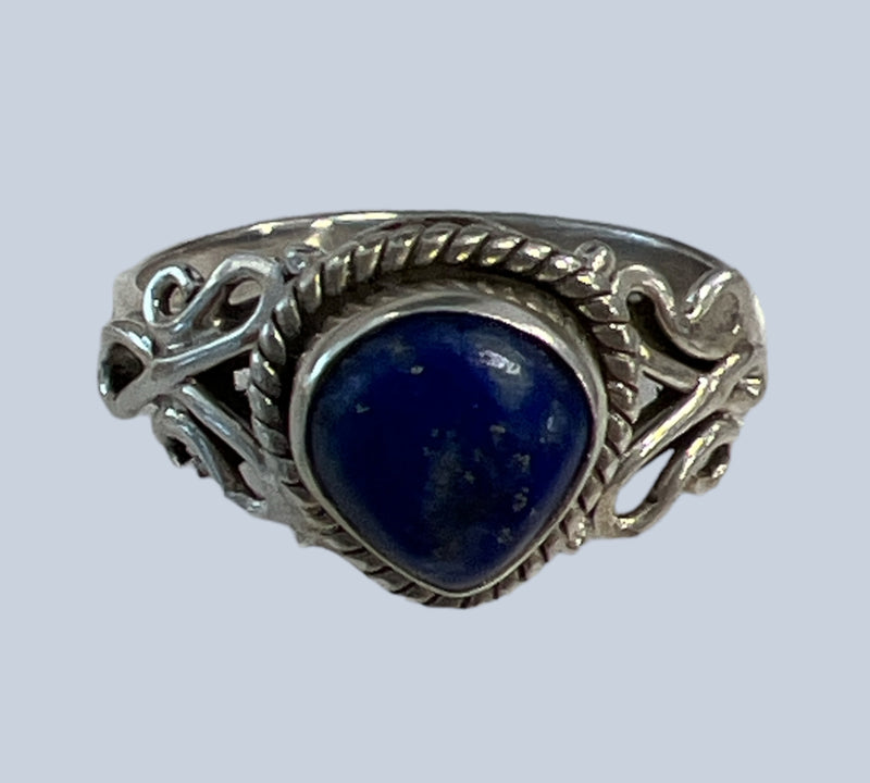 Lapis Lazuli Sterling Silver Rings (Size 6)