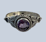 Amethyst Sterling Silver Rings (Size 7)