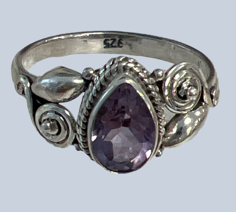 Amethyst Sterling Silver Rings (Size 7)