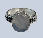 Rainbow Moonstone Sterling Silver Rings (Size 7-11)