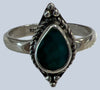 Emerald Sterling Silver Rings (Size 6-7.5)