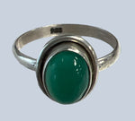 Green Aventurine Sterling Silver Rings 4-10